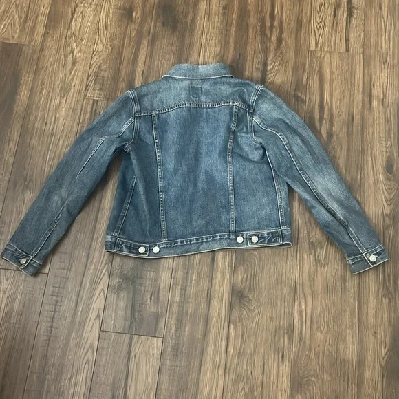 GAP Denim Jacket Women’s Small Petite Medium Wash Classic Button Front - Picture 5 of 7